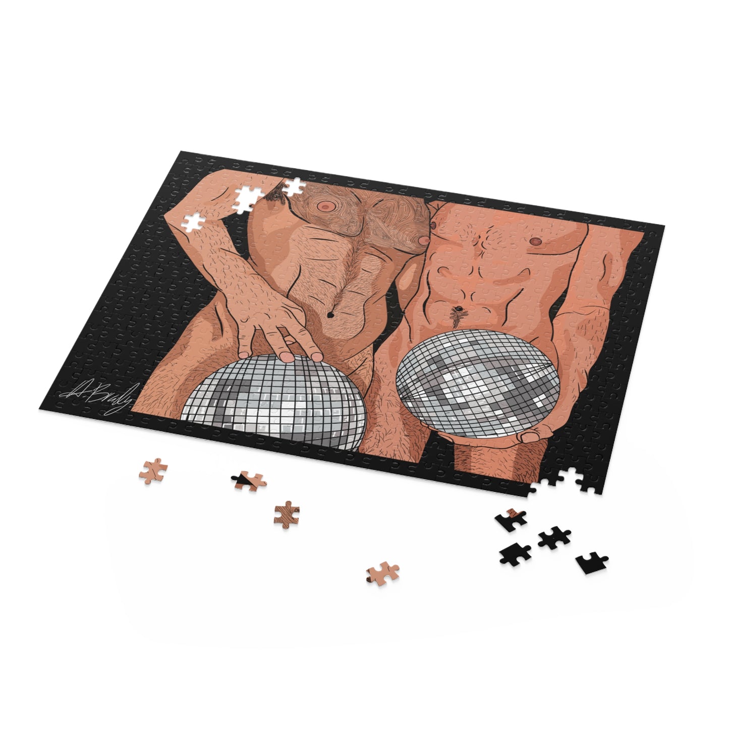 Disco Balls Fun & Flirty Puzzle (120, 252, 500-Piece) - Unique Artwork, Gift for Friends, Couples, Game Night, Home Decor, Adult Puzzle