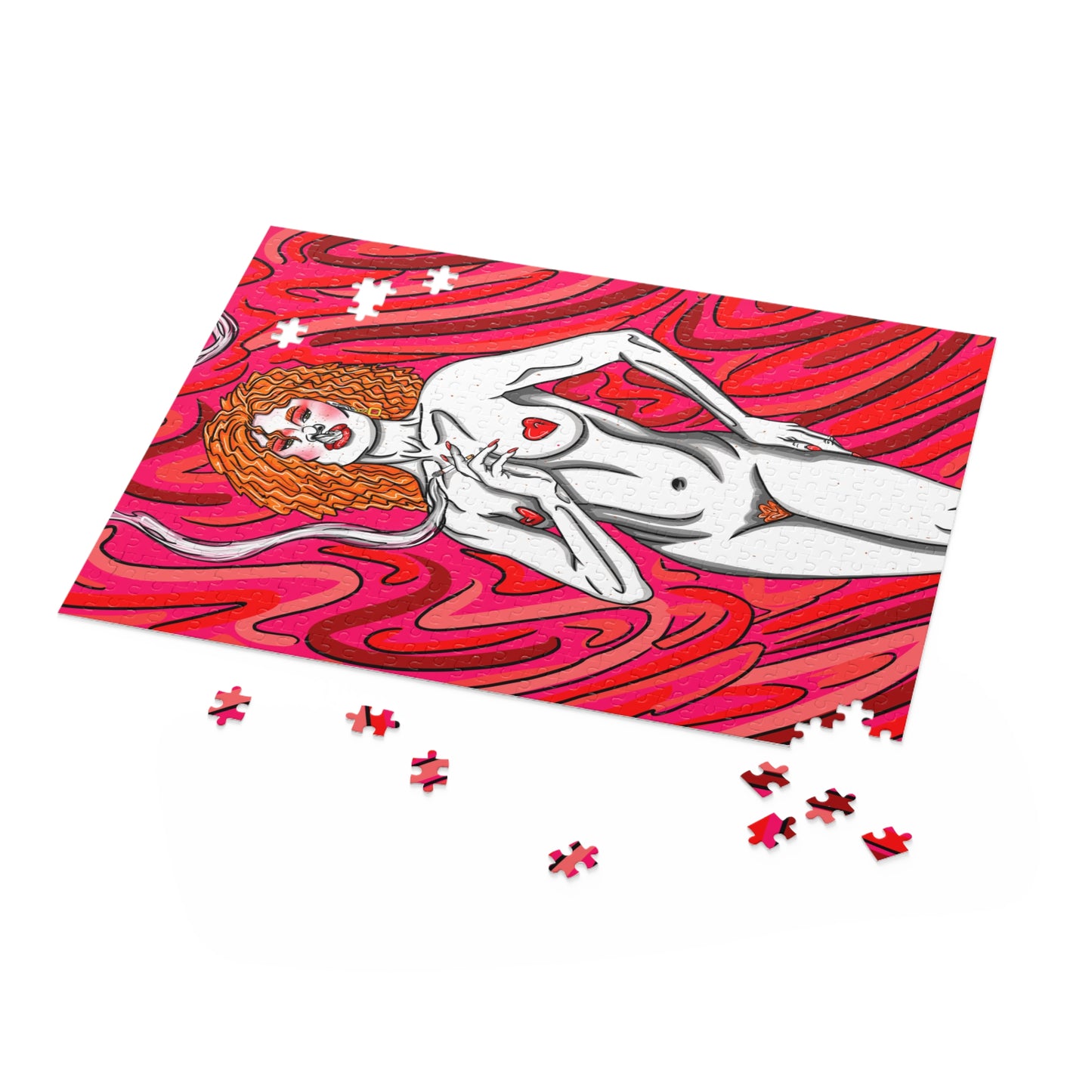 Vibrant Art Puzzle: Abstract Female Design, 120, 252, 500-Piece, Home Decor, Gift for Art Lovers, Puzzle Night Activity