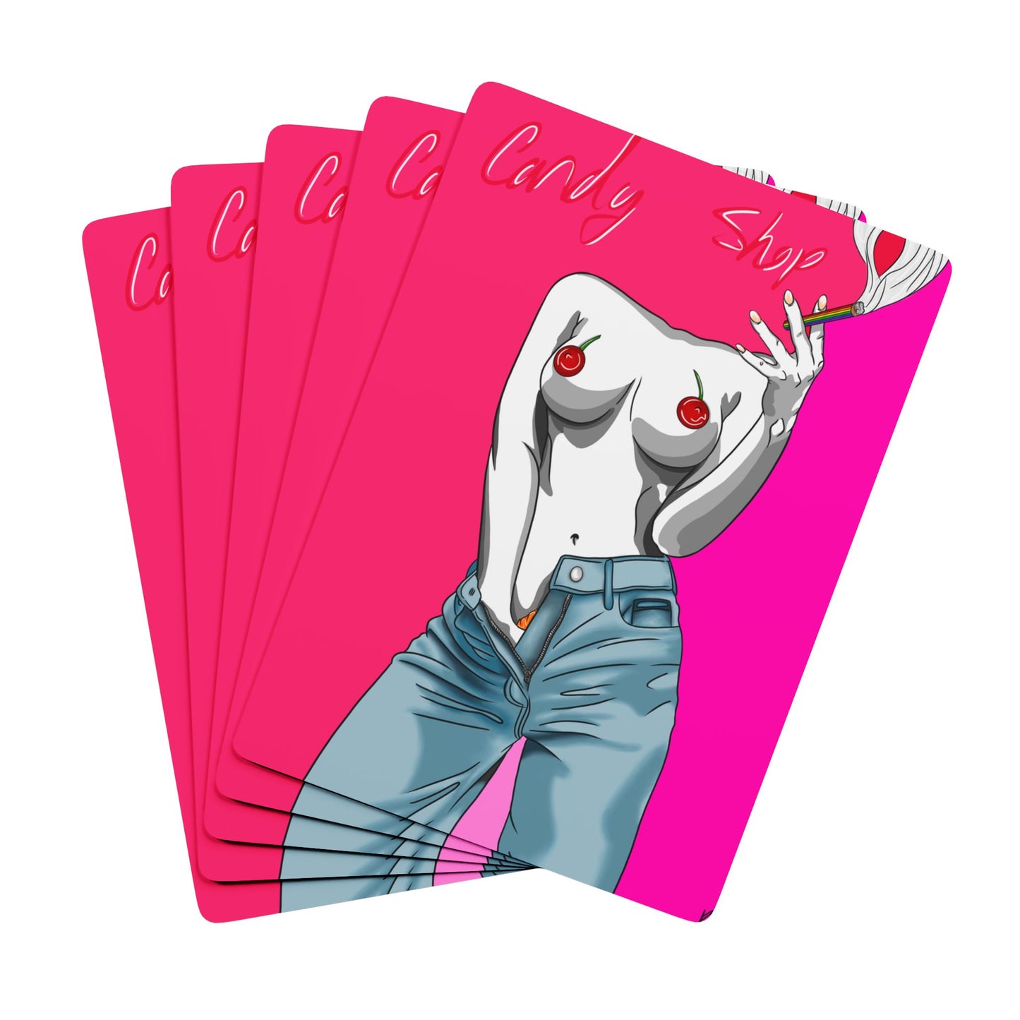 Sexy Retro Pinup Poker Playing Cards – Bold Pink Art Deck