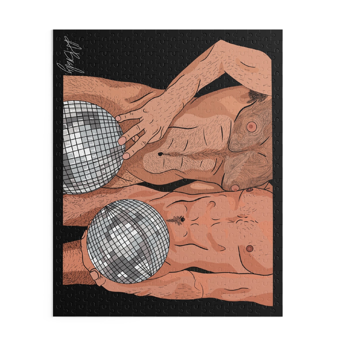 Disco Balls Fun & Flirty Puzzle (120, 252, 500-Piece) - Unique Artwork, Gift for Friends, Couples, Game Night, Home Decor, Adult Puzzle