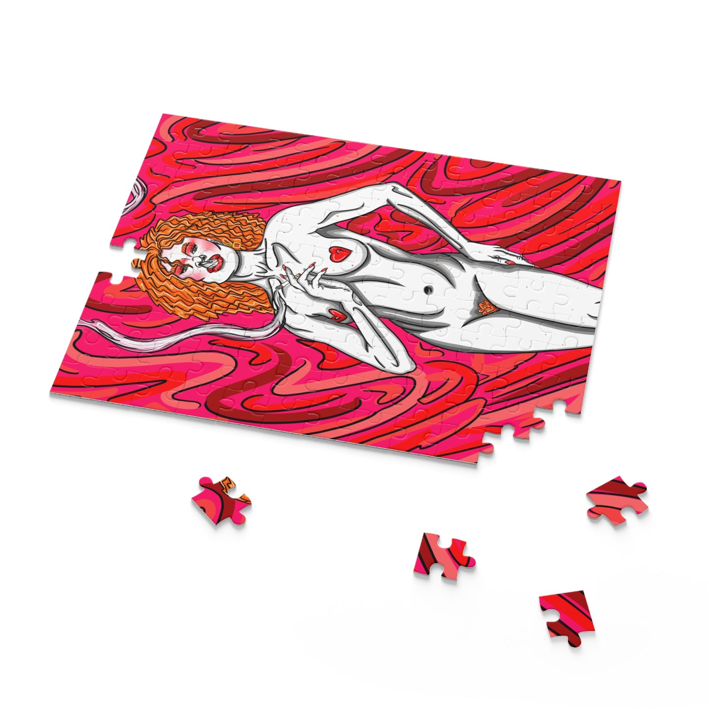 Vibrant Art Puzzle: Abstract Female Design, 120, 252, 500-Piece, Home Decor, Gift for Art Lovers, Puzzle Night Activity