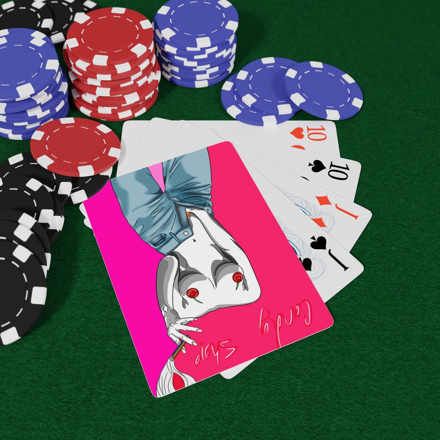 Sexy Retro Pinup Poker Playing Cards – Bold Pink Art Deck