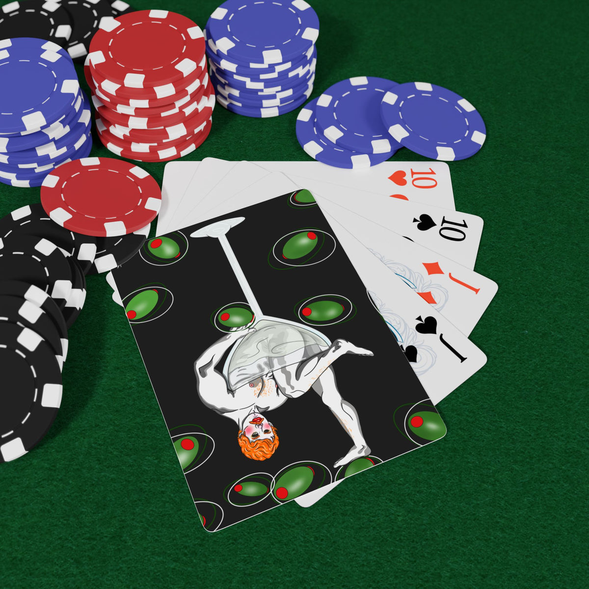Vintage Martini Pin-Up Poker Playing Cards — Retro Cocktail Casino Deck