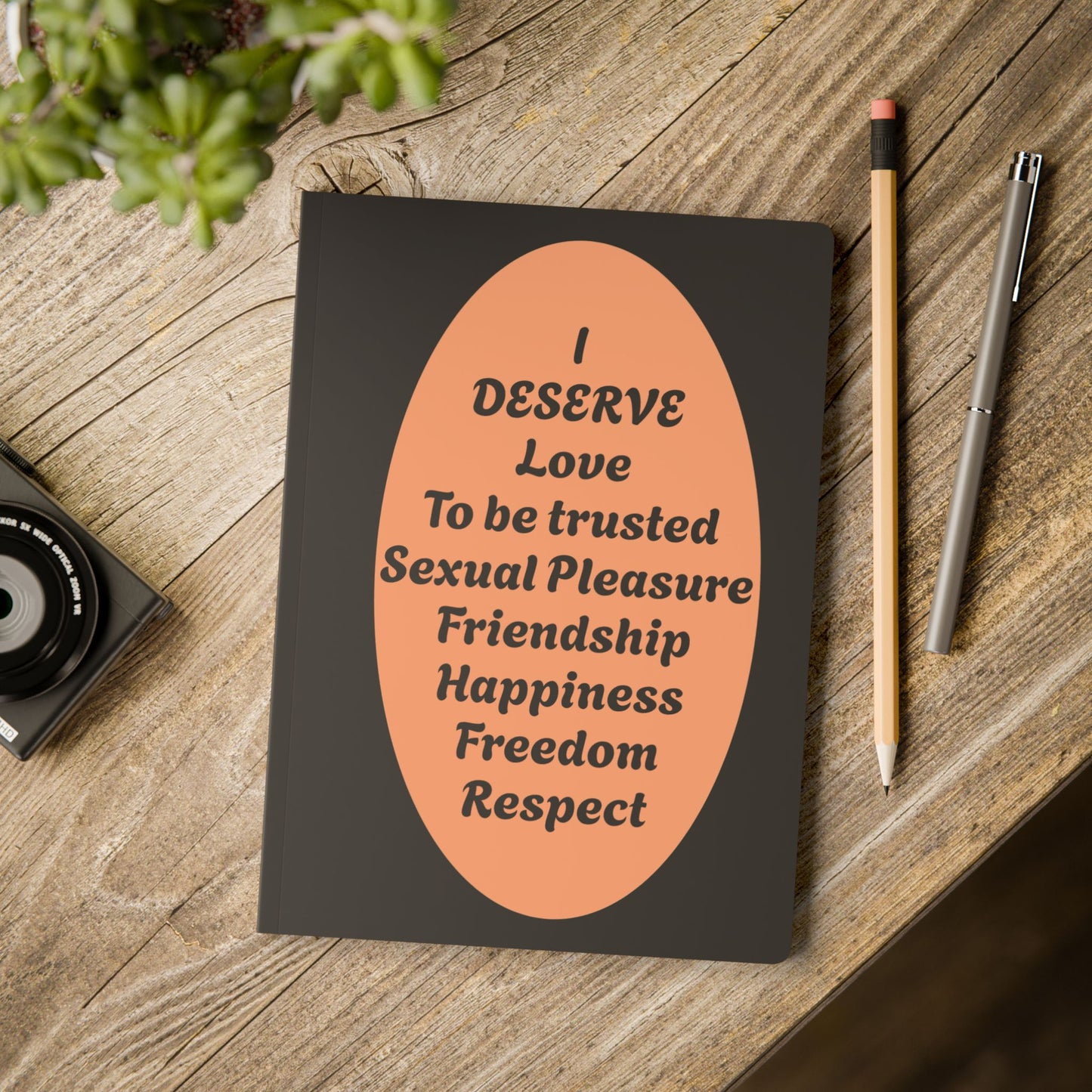 Softcover Journal - 'I DESERVE' Inspirational Quote Notebook