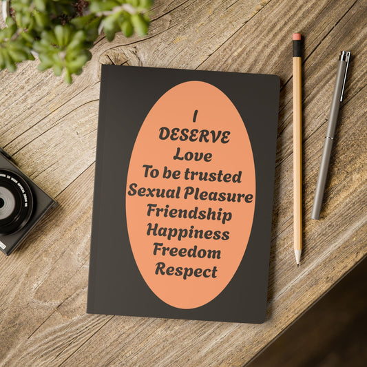 Softcover Journal - 'I DESERVE' Inspirational Quote Notebook