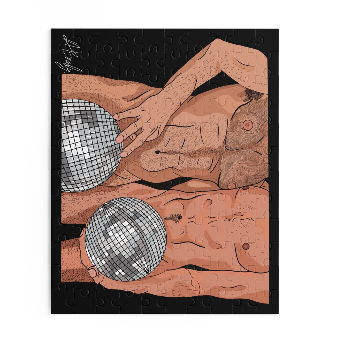 Disco Balls Fun & Flirty Puzzle (120, 252, 500-Piece) - Unique Artwork, Gift for Friends, Couples, Game Night, Home Decor, Adult Puzzle