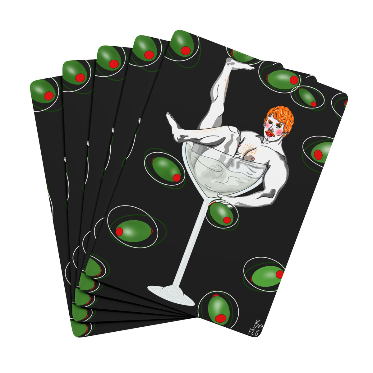 Vintage Martini Pin-Up Poker Playing Cards — Retro Cocktail Casino Deck