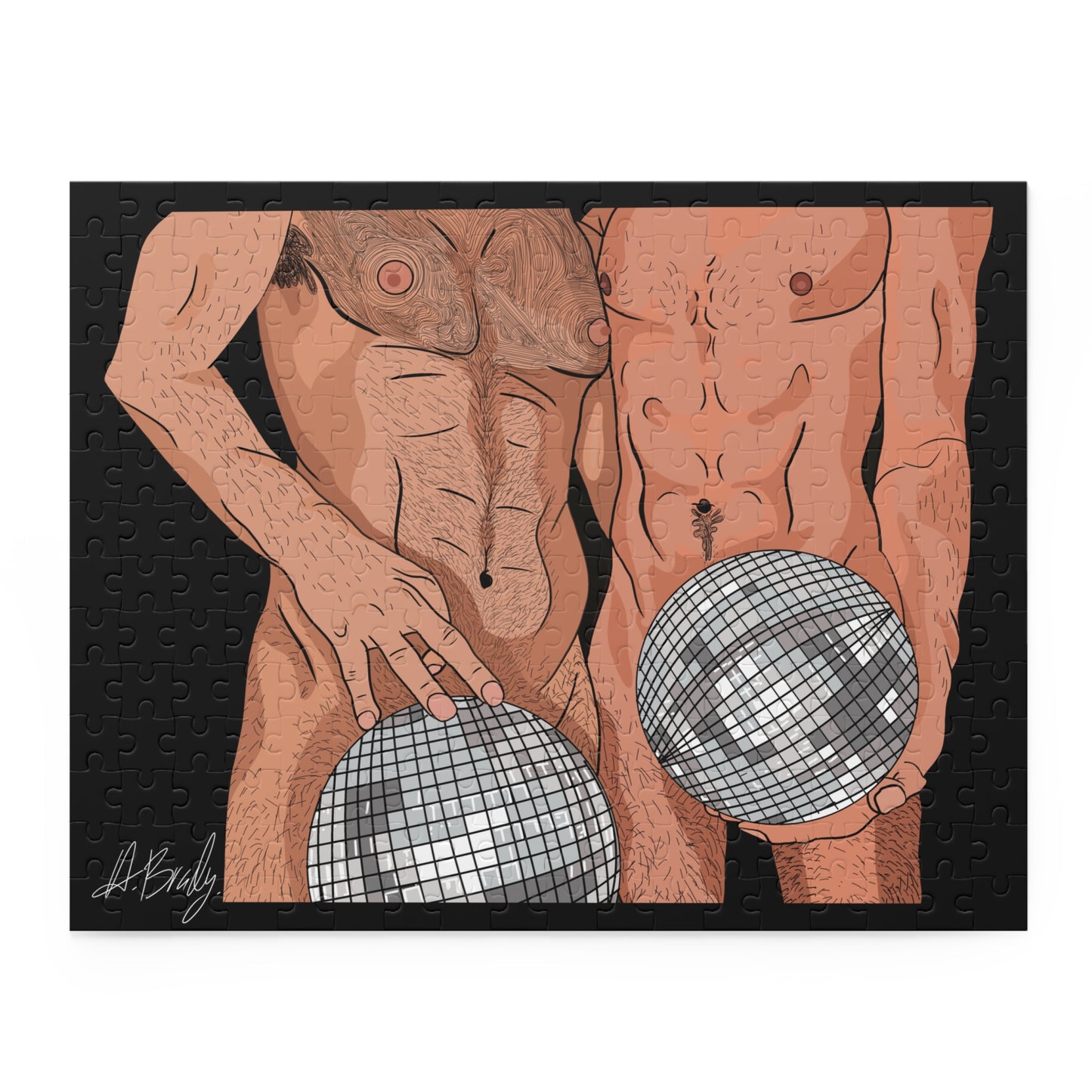 Disco Balls Fun & Flirty Puzzle (120, 252, 500-Piece) - Unique Artwork, Gift for Friends, Couples, Game Night, Home Decor, Adult Puzzle
