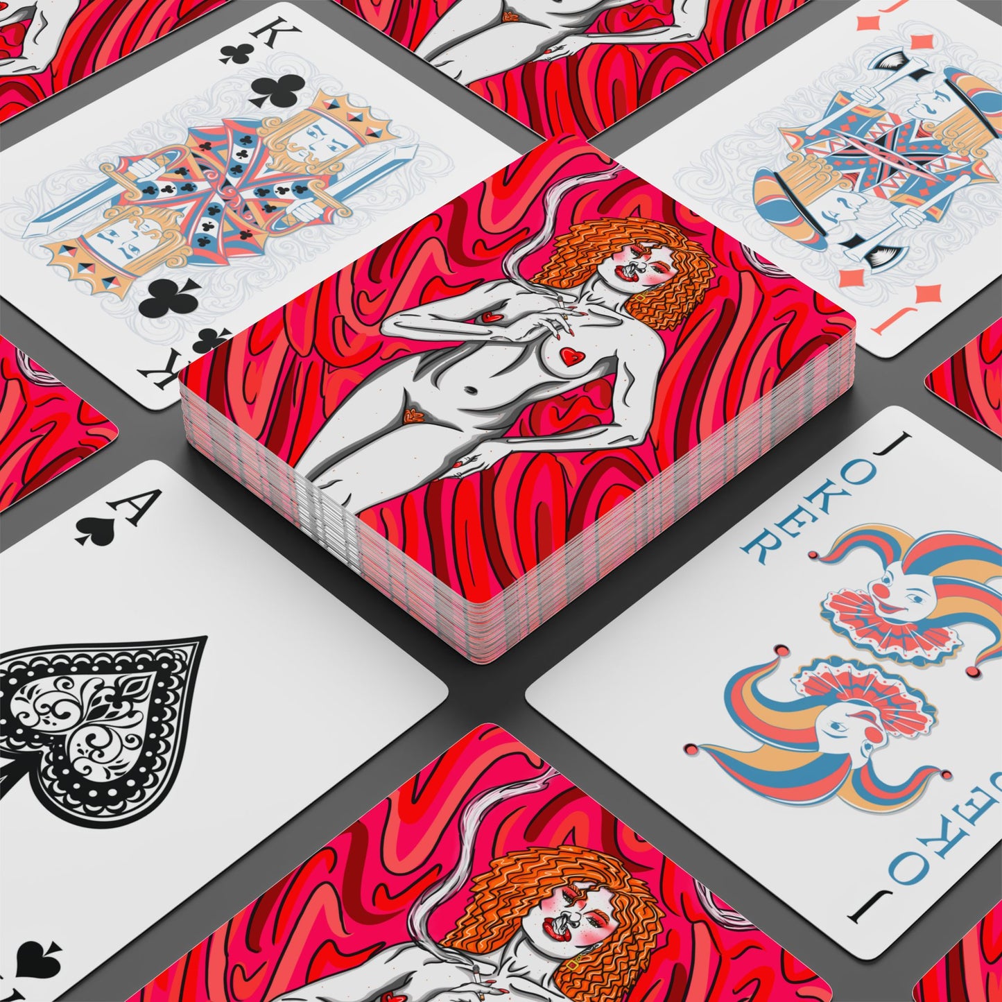Playing Cards Deck - Ginger Seduction Retro Art Print