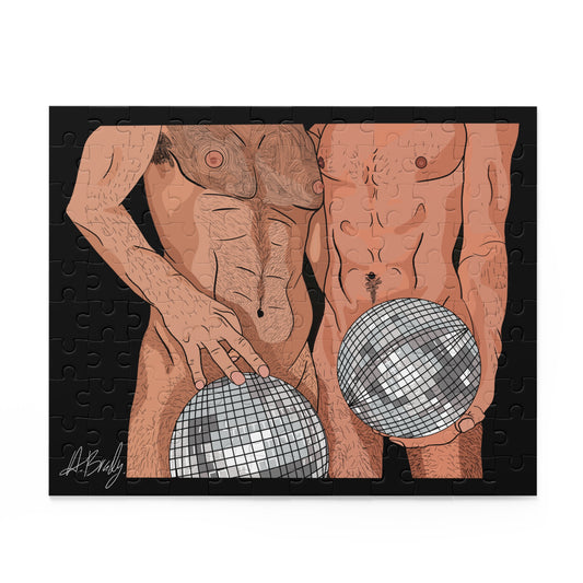 Disco Balls Fun & Flirty Puzzle (120, 252, 500-Piece) - Unique Artwork, Gift for Friends, Couples, Game Night, Home Decor, Adult Puzzle