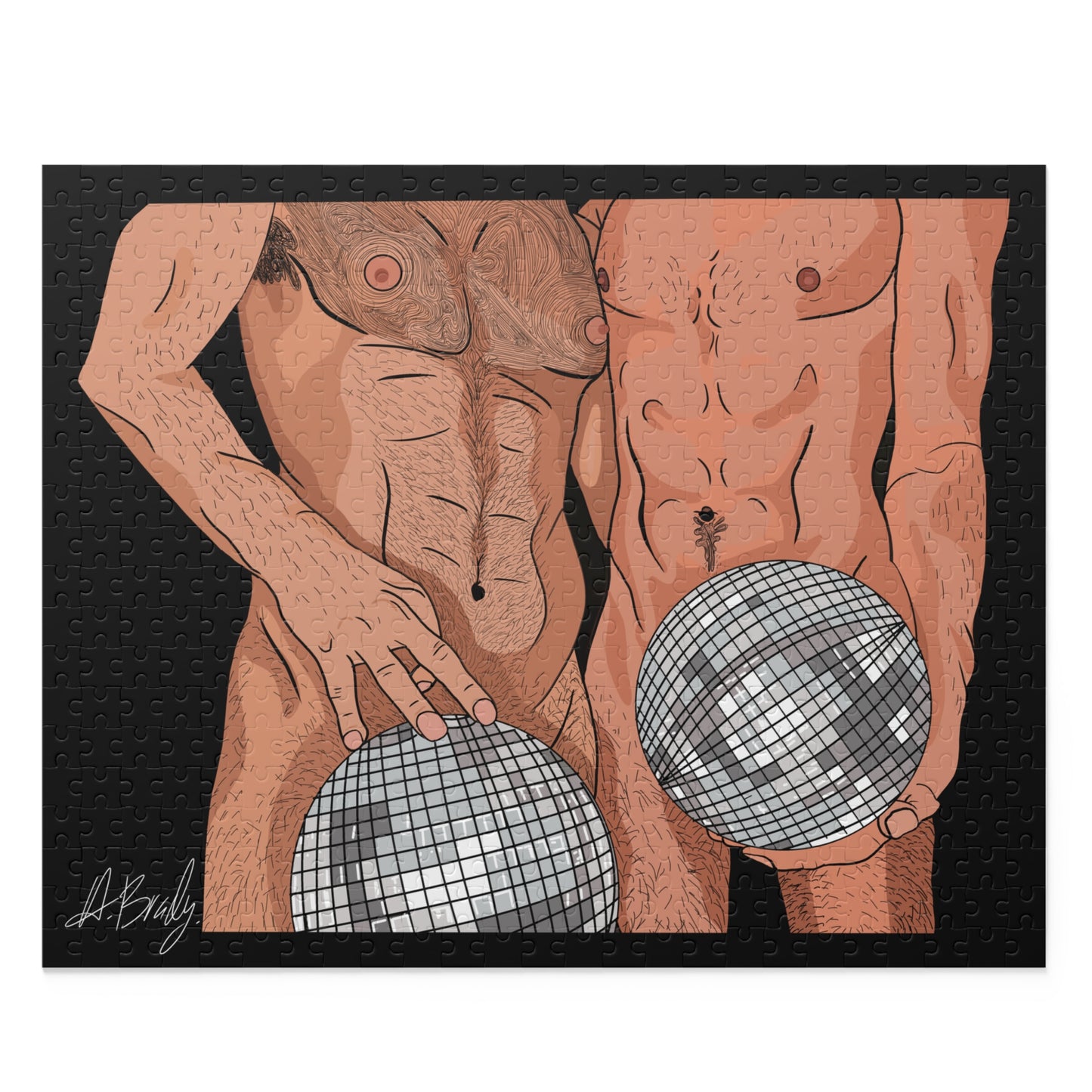 Disco Balls Fun & Flirty Puzzle (120, 252, 500-Piece) - Unique Artwork, Gift for Friends, Couples, Game Night, Home Decor, Adult Puzzle