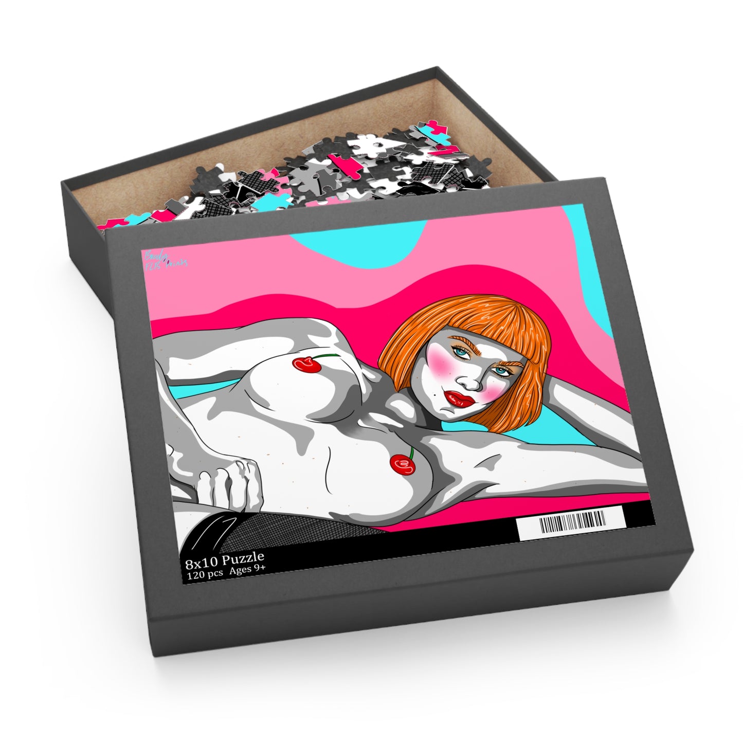 Puzzle: Pulp Fiction Inspired Ginger Woman Retro Patrick Nagel Look