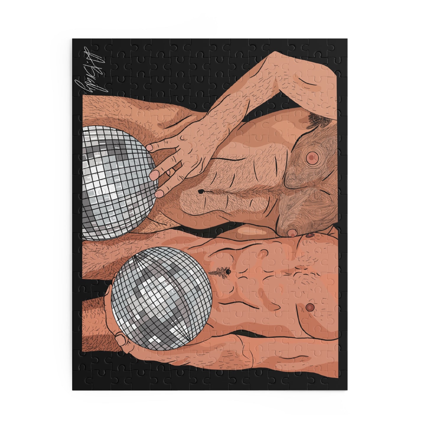 Disco Balls Fun & Flirty Puzzle (120, 252, 500-Piece) - Unique Artwork, Gift for Friends, Couples, Game Night, Home Decor, Adult Puzzle