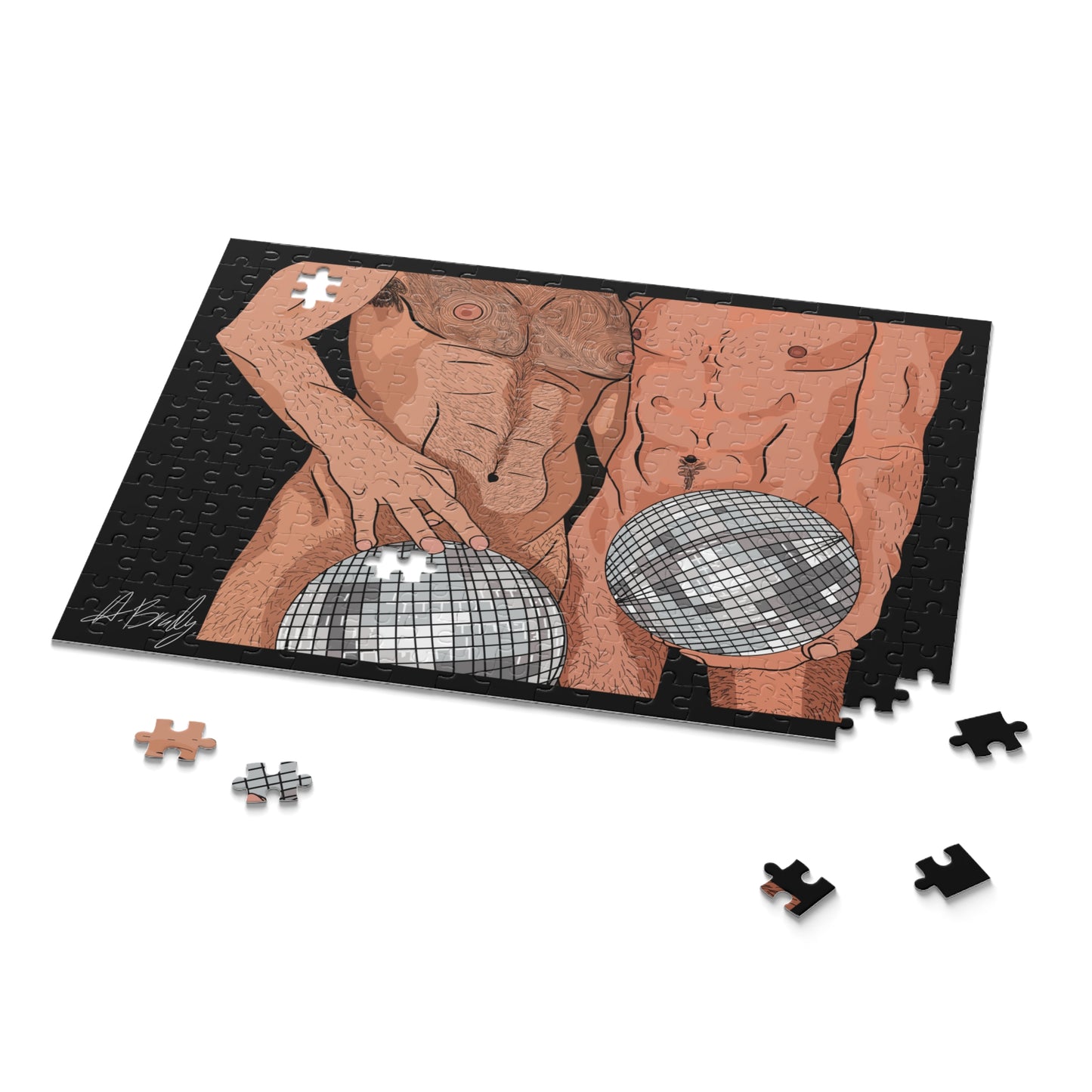 Disco Balls Fun & Flirty Puzzle (120, 252, 500-Piece) - Unique Artwork, Gift for Friends, Couples, Game Night, Home Decor, Adult Puzzle